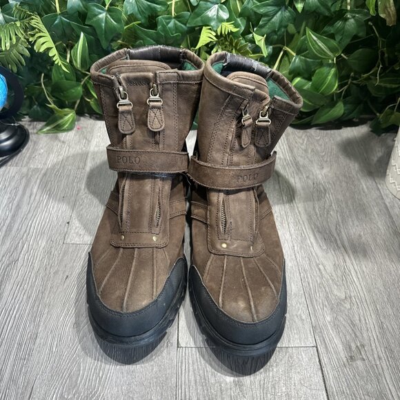 Polo Ralph Lauren Boot Conquest HI III Brown Suede Leather Zipper Mens - sz 13 D main image 10
